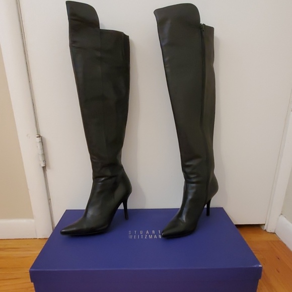 Stuart Weitzman black leather knee high boots - 7 - Picture 1 of 8